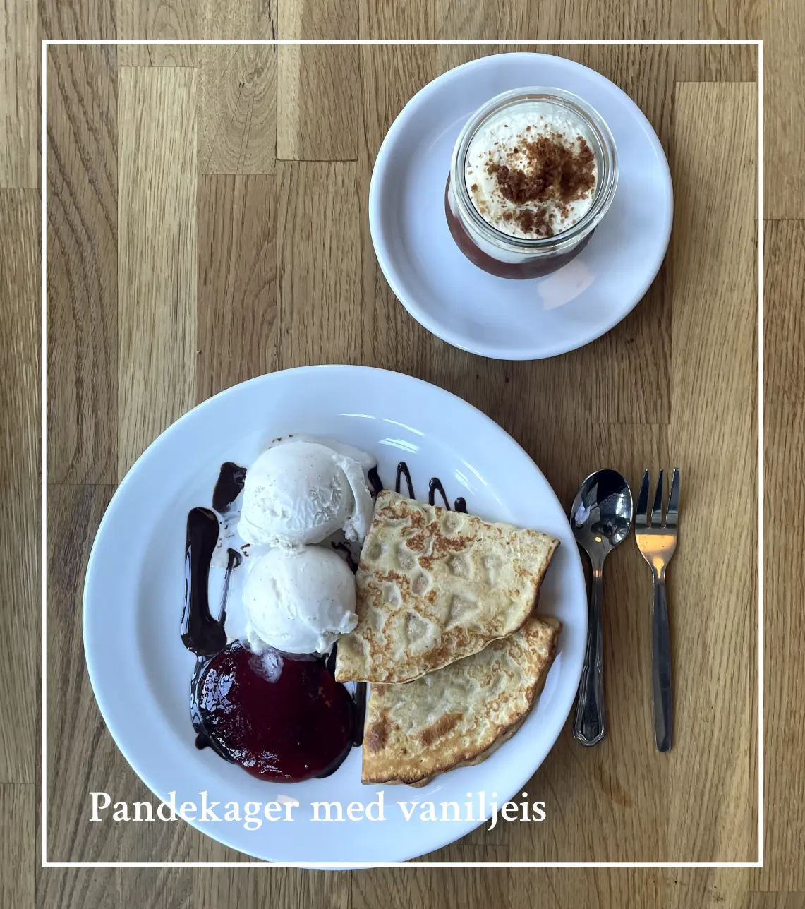 Pandekager med vaniljeis